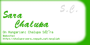 sara chalupa business card